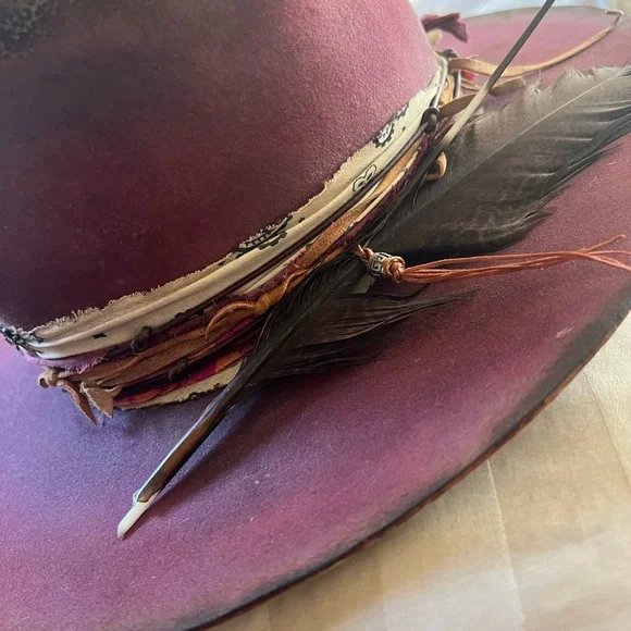 PURPLE HAZE Small Custom Dyed Distressed Vintage Resistol Hat Purple Haze Tie Dye Bucket Hat | One Size Fits Most | One Of  main image 3